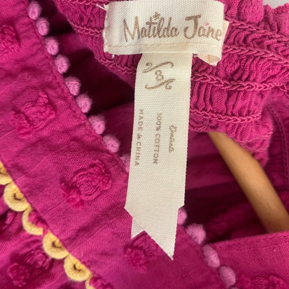 Matilda Jane Fuchsia Pink Tank with Ruffle Sleeve Detail Girls Size 8 - Picture 5 of 10